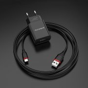 Сетевое зарядное устройство Borofone BA20A Sharp USB с кабелем Type-C (черное) — 3
