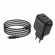 Превью Сетевое зарядное устройство Borofone BA46A USB/Type-C (черное) — 5