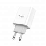 Превью Сетевое зарядное устройство Hoco C80A USB/Type-C с кабелем для Apple (Lightning - Type-C) (белое) &mdash; 9