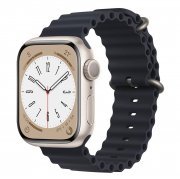 Ремешок - ApW26 Ocean Band для Apple Watch 45 mm Watch 42 mm силикон (черный)