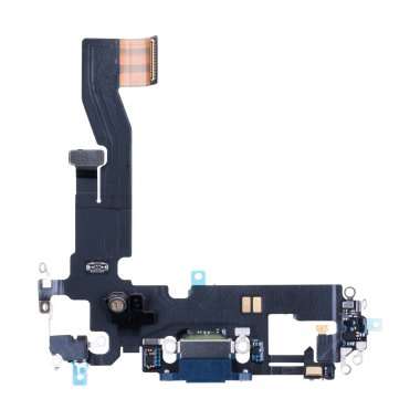 Шлейф для Apple iPhone 12 на разъем зарядки/микрофон (синий) Премиум &mdash; 1