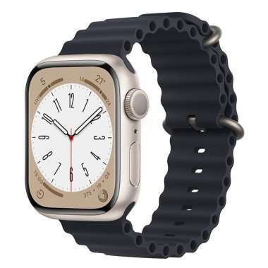 Ремешок - ApW26 Ocean Band для Apple Watch 45 mm Watch 42 mm силикон (черный) — 1